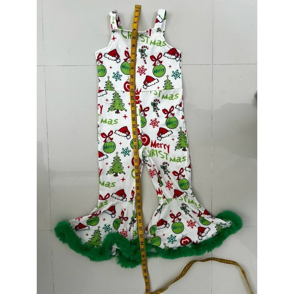 Los Angeles Boutique Party Grinch Cristmas Bell Bottom Jumpsuit Outfit Holiday 5